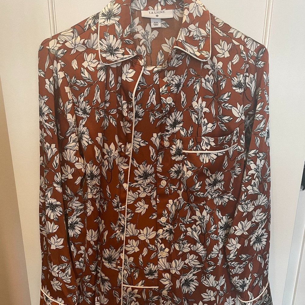 La Ligne x Target Floral Button Blouse and Wide Leg Trousers